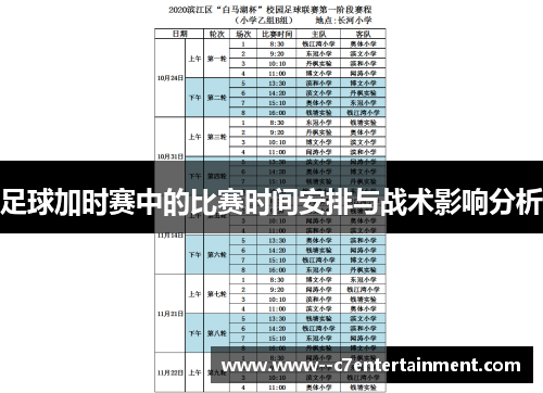 足球加时赛中的比赛时间安排与战术影响分析